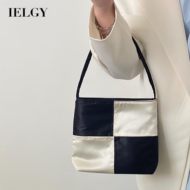 Túi xách IELGY vải nylon thiết kế họa tiết kẻ caro thời trang đa năng