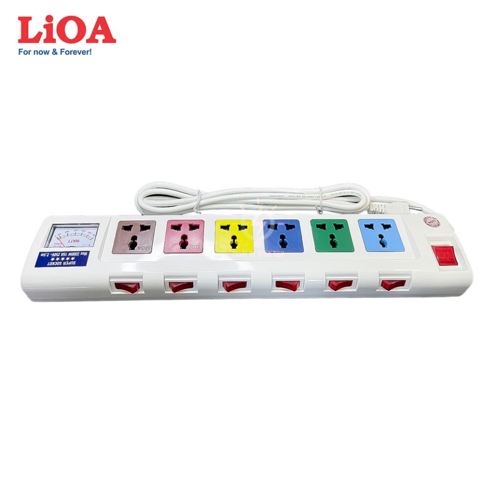 Ổ cắm điện cao cấp lioa có chân tiếp địa dùng cho chung cư, toà nhà - dây 3 lõi chăc chắn