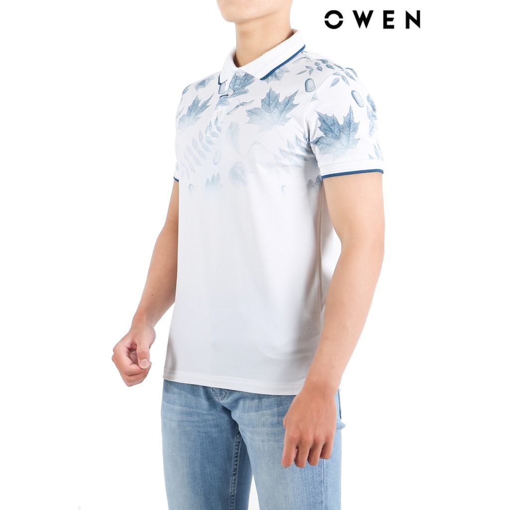 Áo polo ngắn tay Owen Bodyfit màu trắng - APV21862