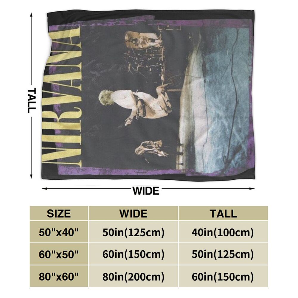 Nirvana Stage Jump Grunge Rock Metal Band Throw Blanket Anti-Pilling Plush Fuzzy Cozy Suitable for Bed Sofa Couch Camp