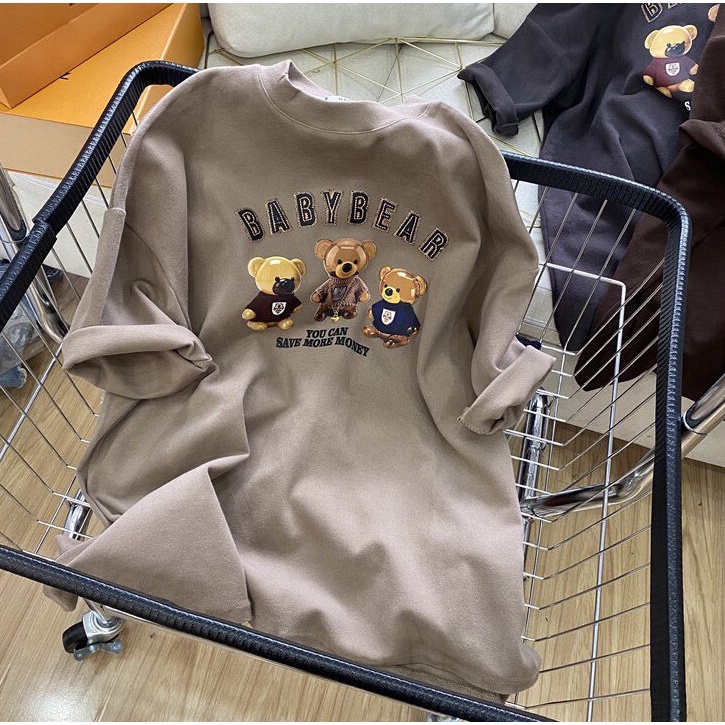 Áo Thun Gấu Babybear 3158 PEONYB Nữ [FREESHIP]  Phông form rộng tay lỡ in hình vintage, hssv cá tính Ulzzang
