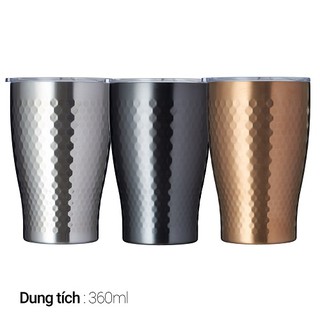 Volcano Ly giữ nhiệt inox hoa văn tổ ong 2 lớp phủ sứ Tiamo 360ml