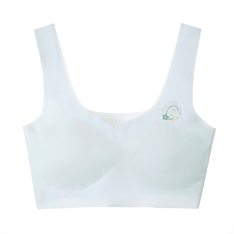 Áo Ngực Thể Thao Bằng Lụa Mát Không Viền Chống Chói Chống Nhìn Trộm Cho Bé Gái