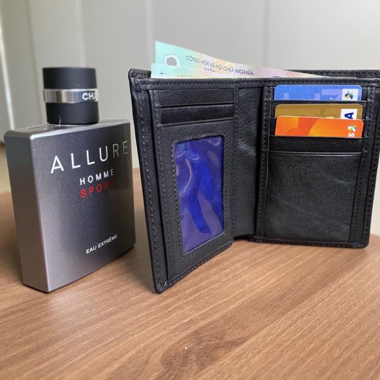 Ví da nam, bóp nam  đứng da bò Nappan nhập khẩu - fullbox