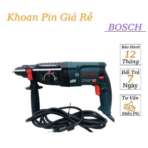 Máy Khoan Bê Tông Bosch 2-26 Công Suất 1000W Dây Đồng 100%, Máy Khoan Điện Cầm Tay Cao Cấp - Hàng Cao Cấp