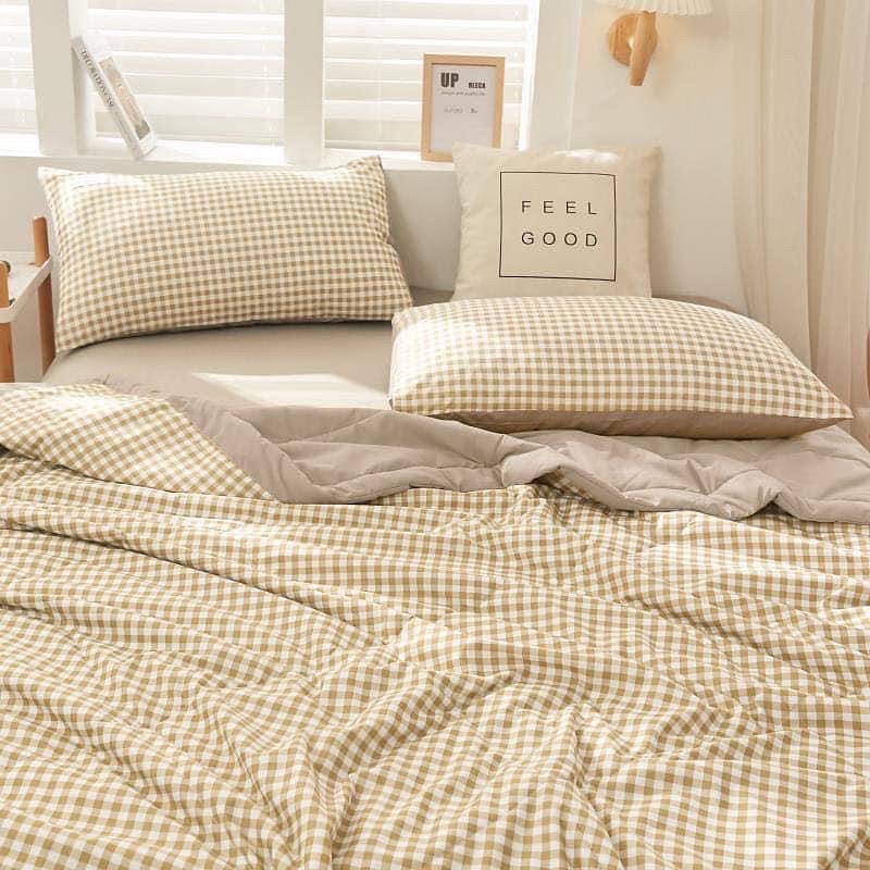 Bộ chăn ga và vỏ gối Mùa Decor - Cotton tc chăn chần nâu be | BigBuy360 - bigbuy360.vn