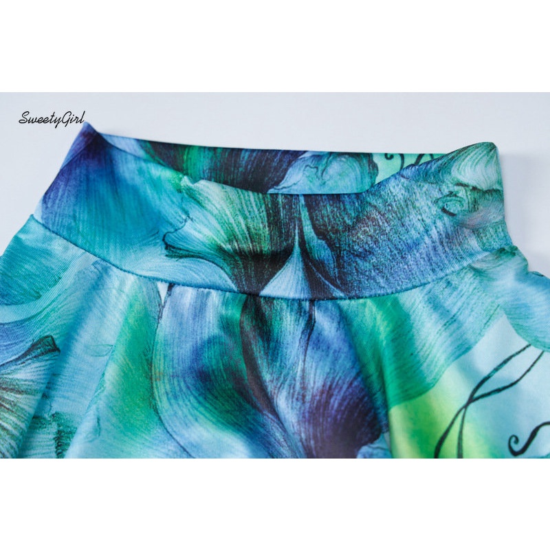 Đầm Mini Tay Dài Cổ Cao Ôm Eo Họa Tiết Màu Nhuộm Thời Trang 2022 Cho Nữ