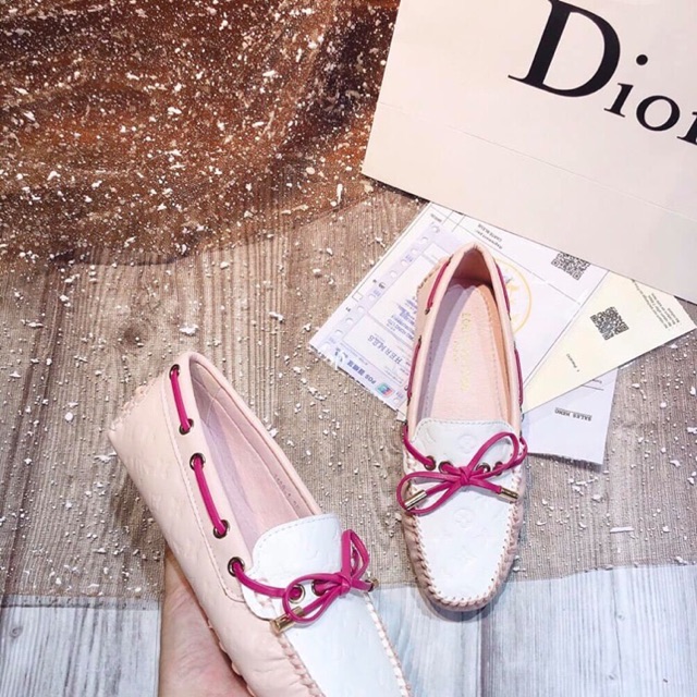 M682038 Giày moka nữ trắng hồng | BigBuy360 - bigbuy360.vn