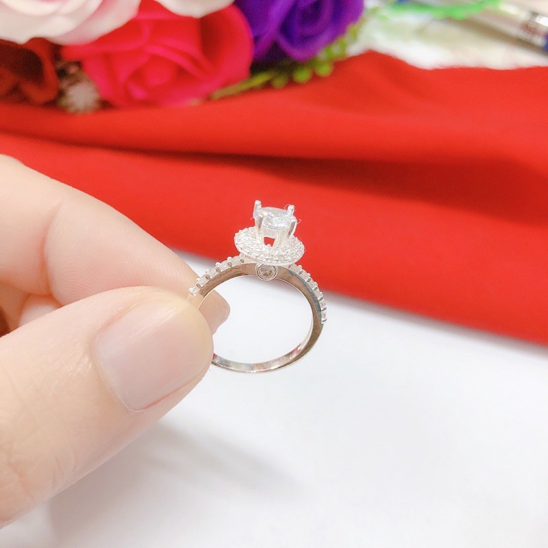 Nhẫn nữ bạc ta đá cao, nhẫn bạc bibi silver sang chảnh