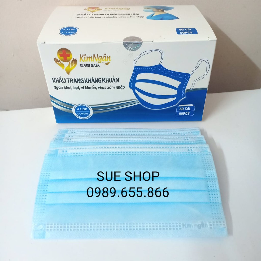 Sỉ = lẻ Hộp 50 cái khẩu trang y tế 4 lớp (Hàng chính hãng)