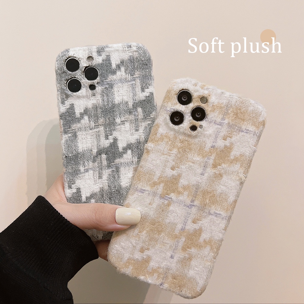 Ốp điện thoại mềm họa tiết houndstooth thời trang cho iphone 13 Pro Max 11 12 Pro Max X XR XS Max 7 8 plus 7G 8G