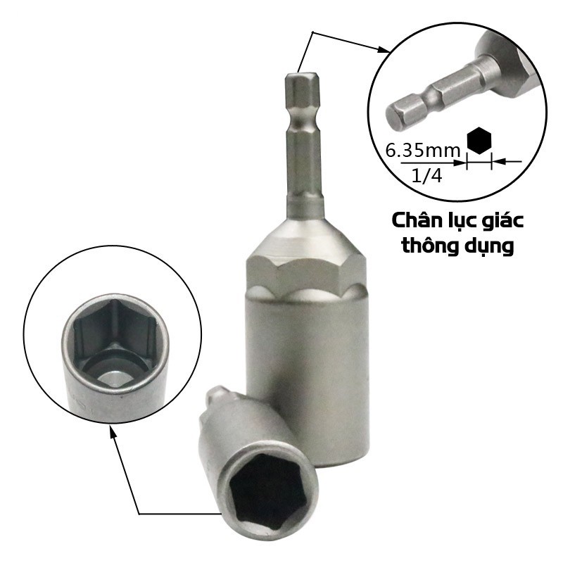 Chụp Bulong Sâu Lòng Bắn Vít Chân Lục Giác Dài 80mm Các Kích Cỡ | Mezoha
