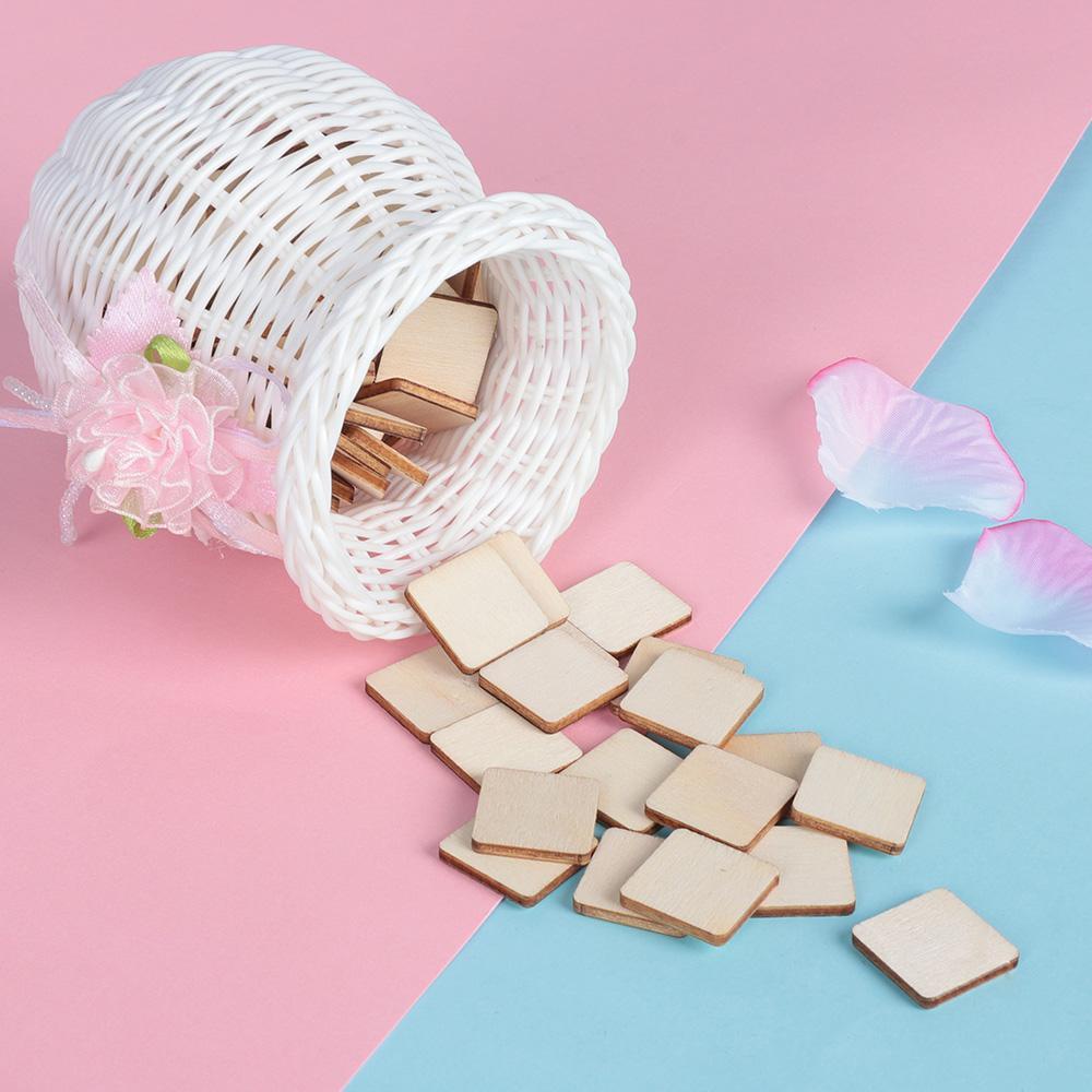 Set 10 / 50 / 100 Miếng Gỗ Vuông Treo Trang Trí Thủ Công Đa Ứng Dụng