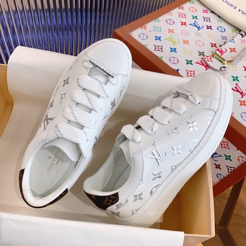 Giày thể thao logo LV Louis Vuitton cao cấp giày sneaker màu trắng cho nữ phối đồ thời trang