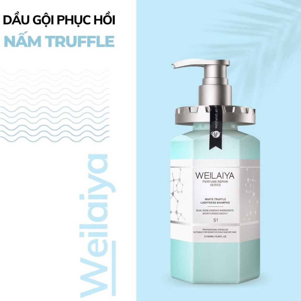 Bộ Dầu Gội Phục Hồi Tóc Hư Tổn Weilaiya WYL89, Nấm Truffle Phục Hồi Tóc Khô Xơ, Sạch Gàu 450ml [ CHÍNH - HÃNG ]