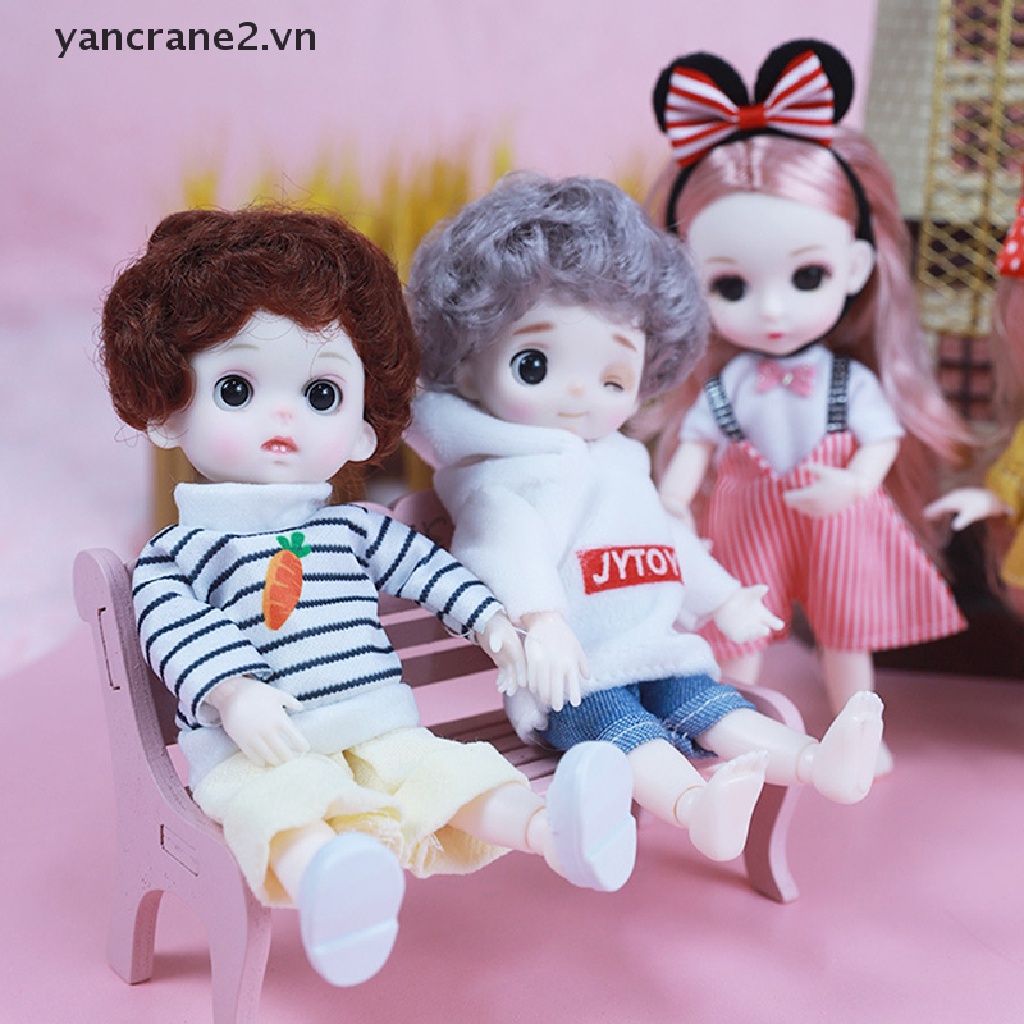 1 Bộ Quần Áo Búp Bê 16cm Họa Tiết Chim Hạc Dễ Thương