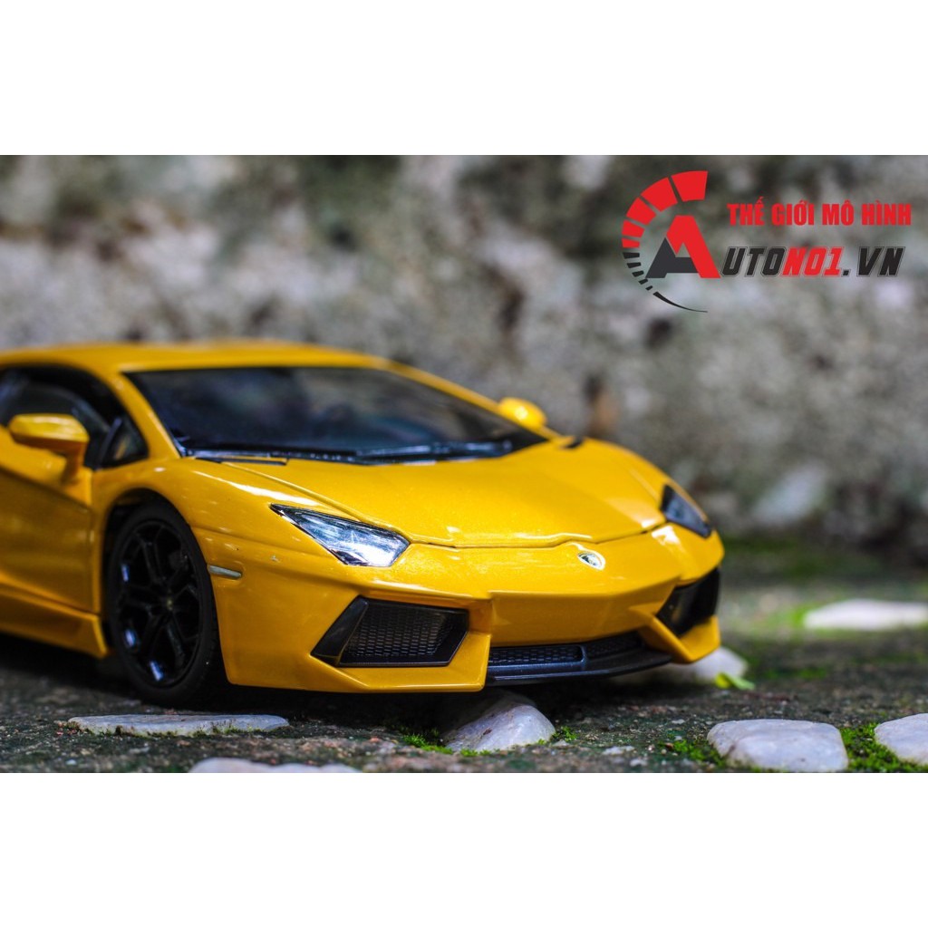 MÔ HÌNH XE LAMBORGHINI AVENTADOR LP700-4 YELLOW 1:24 WELLY 1185