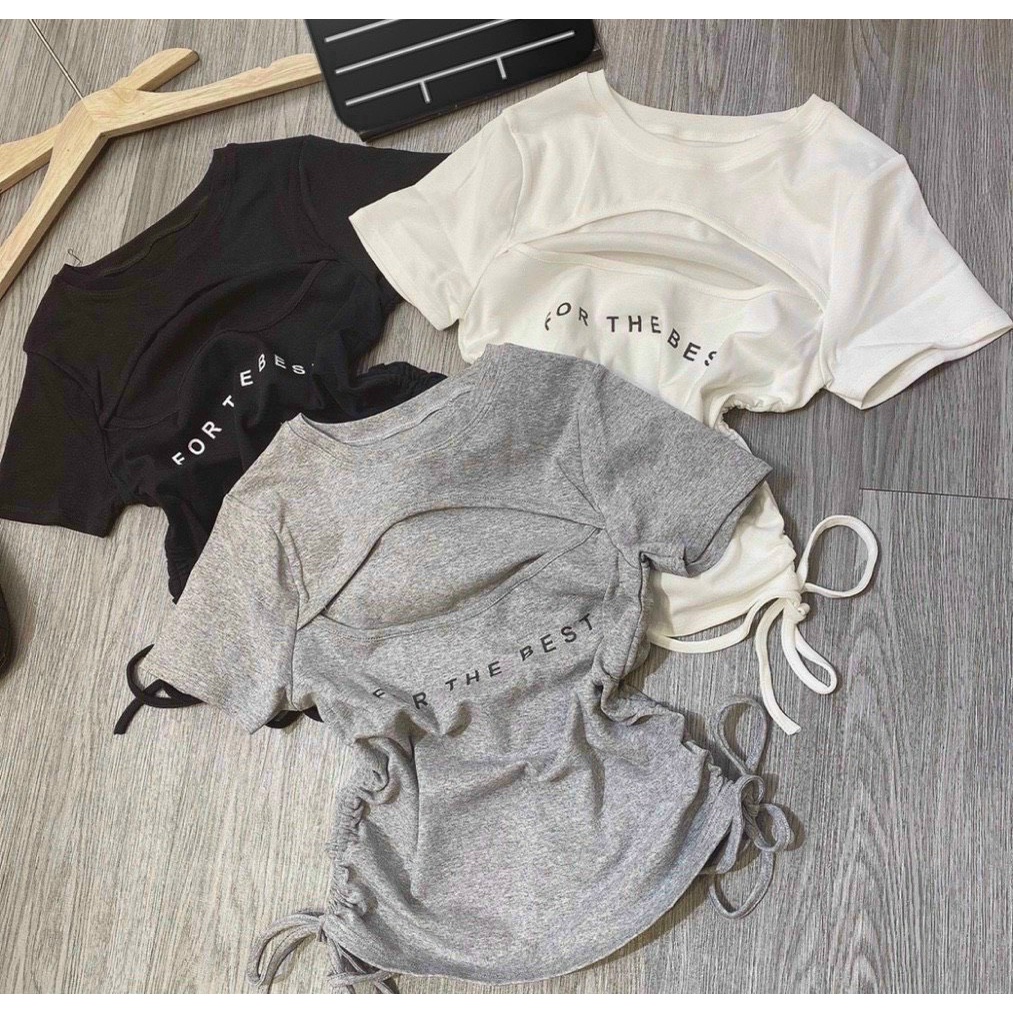 áo kiểu cut out hở ngực rút dây 2 bên chữ ngực