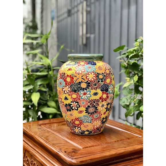 Bình Bách Hoa 30cm full cổ,Trang trí cấm hoa trưng bày