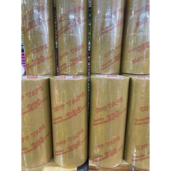 Băng Keo Đục/Trong 200Yard 1.8KG (6 Cuộn/Cây) Đóng Gói Hàng Hoá Chất Lượng