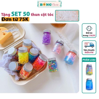 Thun cột tóc cao su nhiều màu cho bé lọ 100 chiếc phong cách Hàn Quốc xinh xắn DT60 - Thun cột tóc BÔNG Cài Tóc