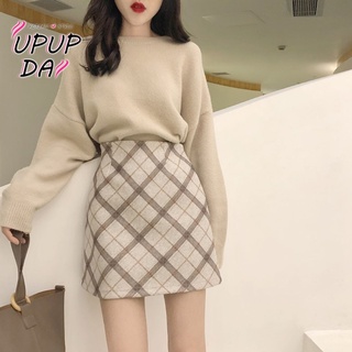Set Áo Len Dài Tay + Chân Váy Xẻ Tà Phong Cách Hàn Quốc Dành Cho Nữ