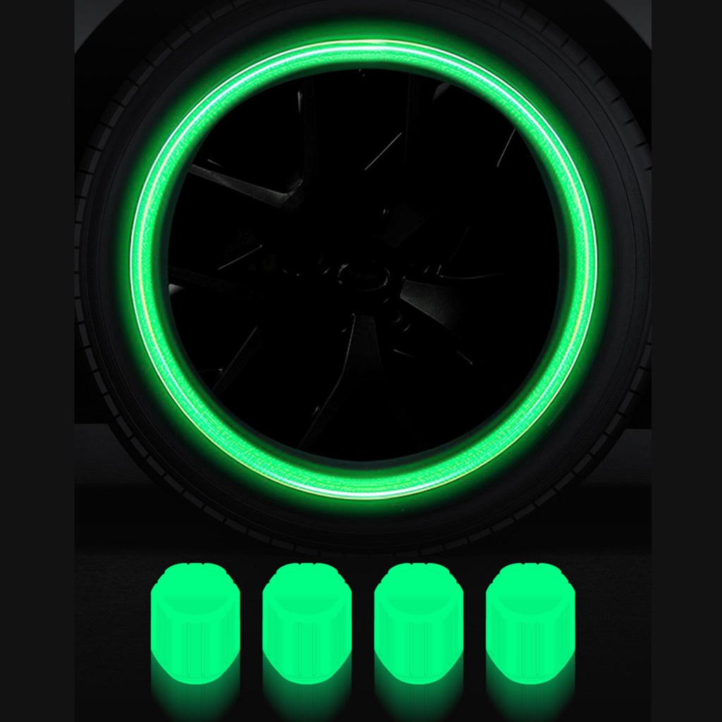 Vỏ Bọc Van Bánh Xe Phát Sáng Ban Đêm Màu Xanh Lá