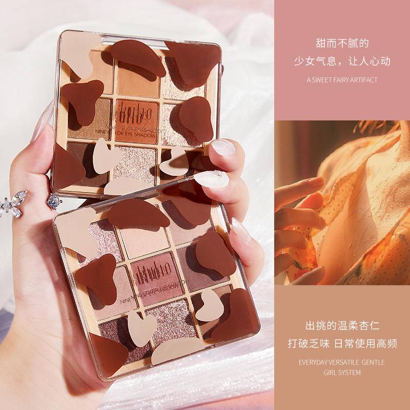 Bảng phấn mắt 9 màu lì và ánh nhũ mềm mịn lâu trôi không thấm nước làm sáng da