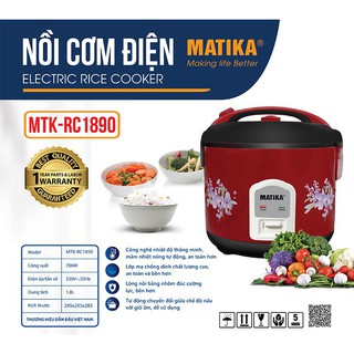 Nồi cơm điện MATIKA MTK-RC1890