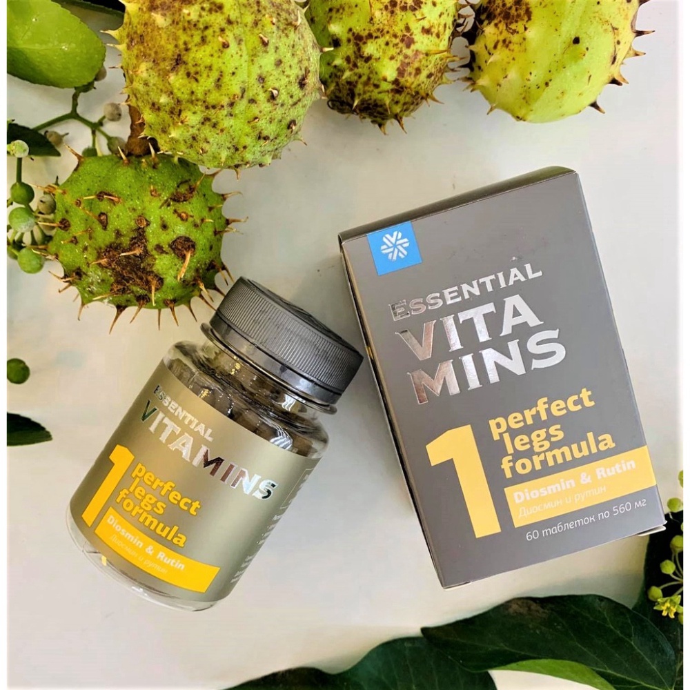 Chống suy giãn tĩnh mạch Essential Vitamins - Diosmine &amp; Rutin - SIBERIAN WELLNESS - Hộp 60 viên