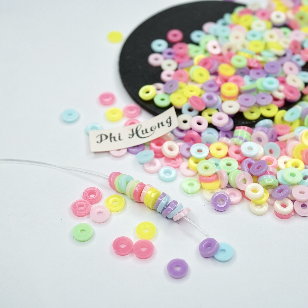 Gói 10g - 25g hạt cườm nhựa xỏ vòng đeo tay
