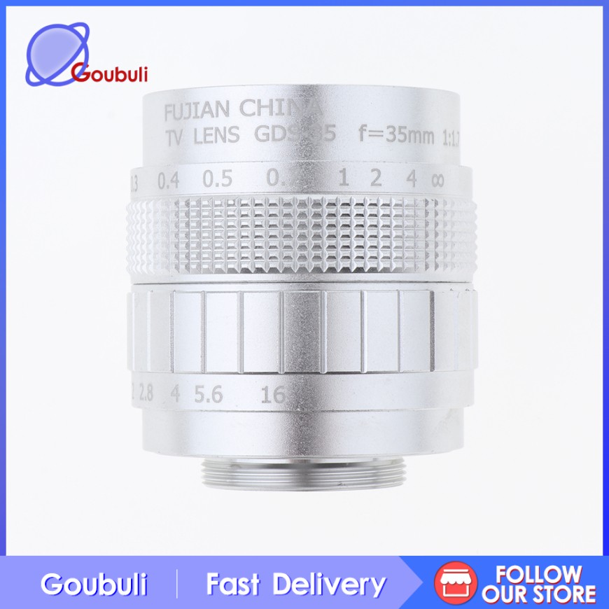 Ống Kính + 2 Ngàm Chuyển Đổi 35mm F1.7 Cho Máy Ảnh Sony Nex