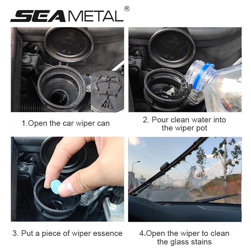 Viên sủi lau rửa kính xe hơi SEAMETAL đa năng tiện lợi