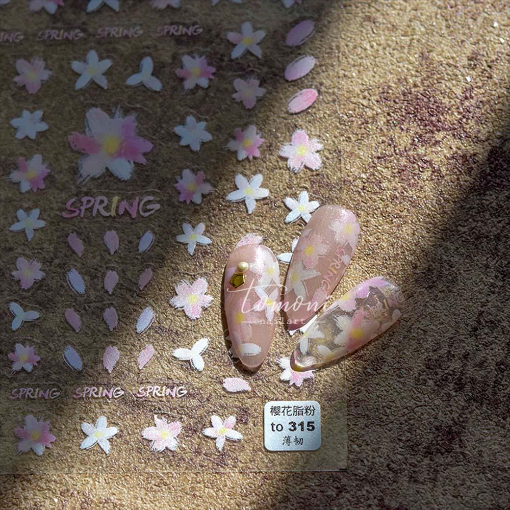Miếng Dán Trang Trí Móng Tay Tự Dính Họa Tiết 5D Kiểu Nhật Bản Dễ Thương
