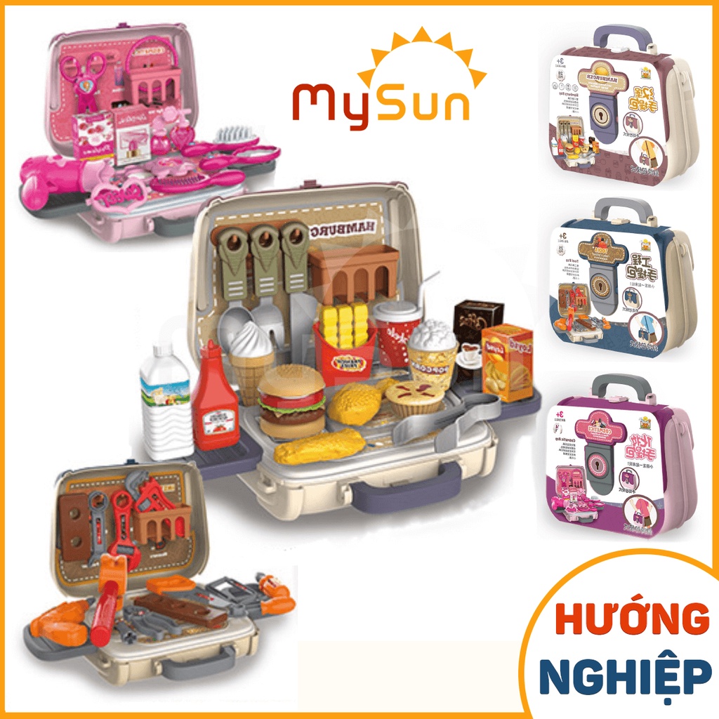 Bộ Vali đồ chơi hướng nghiệp trang điểm, kỹ sư, sửa chữa, nấu ăn cho bé - MySun