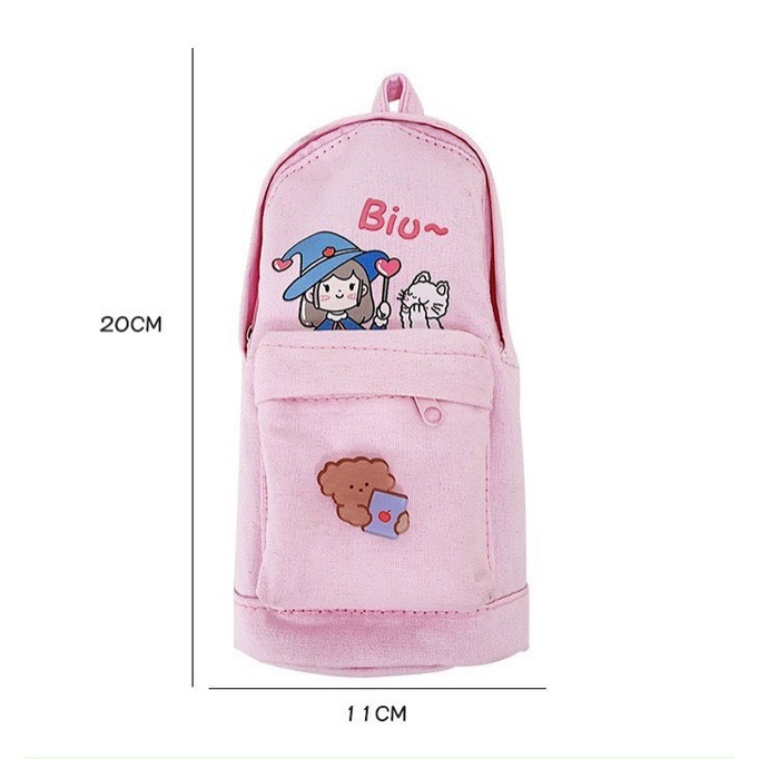 Hộp Đựng Bút Hình Balo Vải Đẹp Hình Cặp Sách In Hình Cô Gái Xinh Xắn Hot Trend