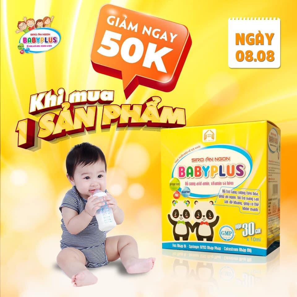 BABYPLUS 🚛[𝐅𝐑𝐄𝐄 𝐒𝐇𝐈𝐏] 🚛 Siro ăn ngon cho bé Biếng Ăn - Lười ăn - Chậm Lớn - Táo Bón - Đề Kháng Kém