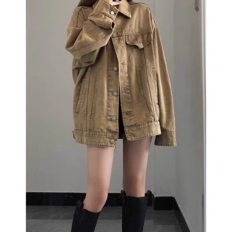 Áo Khoác Jean dáng Rộng, Áo Denim Khoác Ngoài