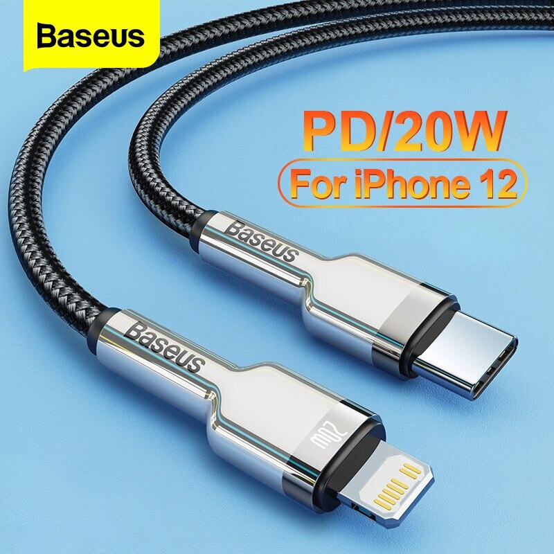 Cáp sạc nhanh Baseus Metal Data Cable Type-C to Lightning, hỗ trợ PD 20W, truyền dữ liệu tốc độ cao 480Mbps, dài 2m