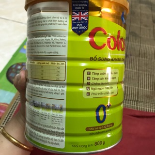 Sale lon sữa colosbab y 0+800g dành cho trẻ 0-12 tháng (lon bị móp 1 xíu)