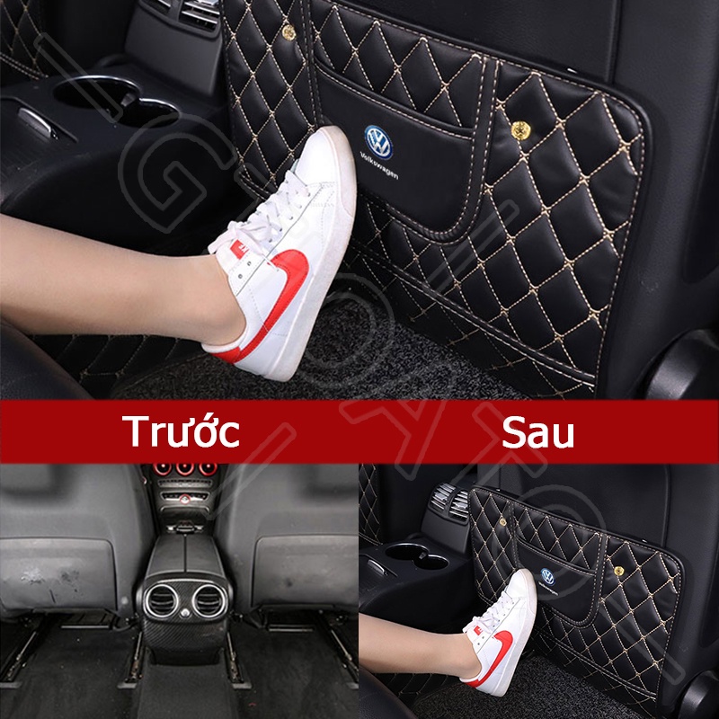 GTIOATO Tấm Bảo Vệ Lưng Ghế Oto Da Tấm Ốp Lưng Ghế Ô Tô Bảo Vệ Lưng Ghế MiếNg LóT ChốNg ThấM TúI Treo Đồ Sau Ghế Ô Tô Phụ Kiện Xe Hơi Cho Volkswagen Tiguan Polo Golf MK7 Jetta MK6 Touran Beetle Teramont Scirocco Passat