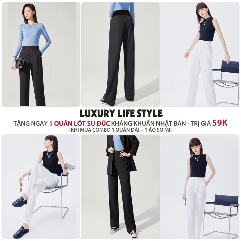 Quần ống rộng nữ jisilk bigsize cullotes suông đứng form vải tuyết mưa Love-ya T.QDA-02