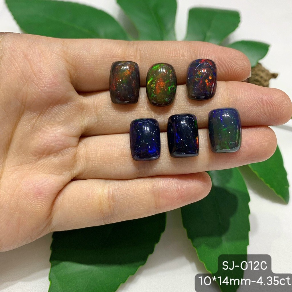 Mặt Đá Opal Xanh Lửa Vuông-Chữ Nhật 3 Size 8-9-10mm