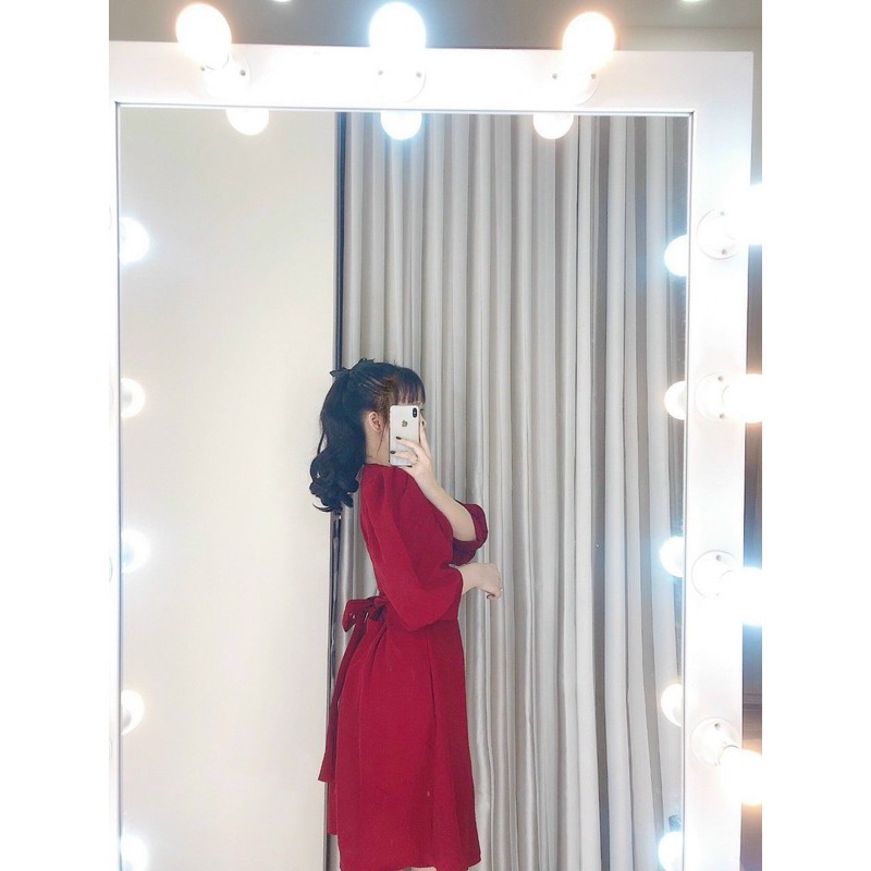 - Đầm Đỏ Tay Phồng Dài Xinh Xắn- D21