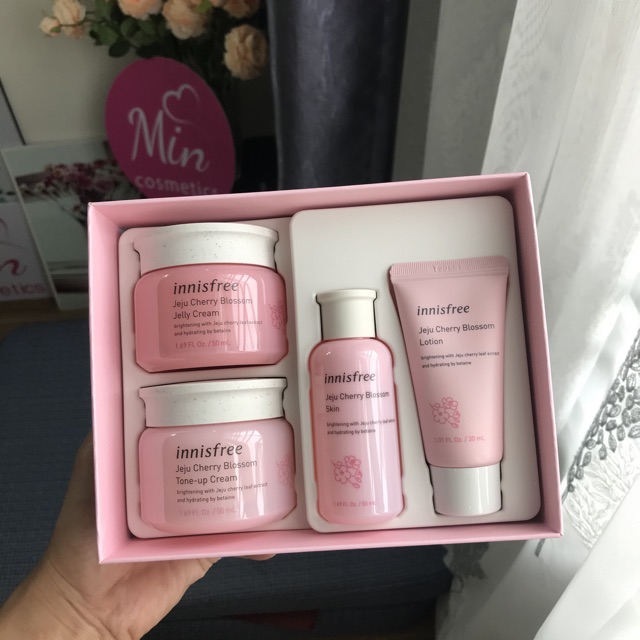 [Freeship-Auth 100%] Bộ Dưỡng Trắng Da Innisfree Jeju Cherry Blossom Duo