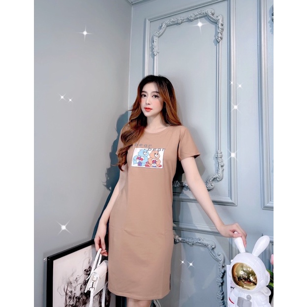 Đầm suông THUN THÁI in hoạt hình (bao chất đẹp) | BigBuy360 - bigbuy360.vn