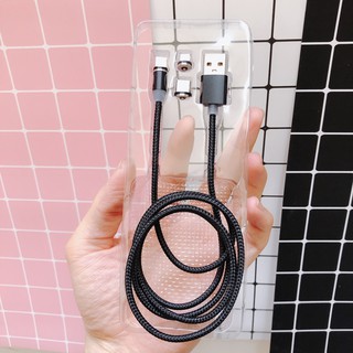 [Siêu rẻ] Cáp nam châm 3 in 1 micro USB, Lightning, Type C