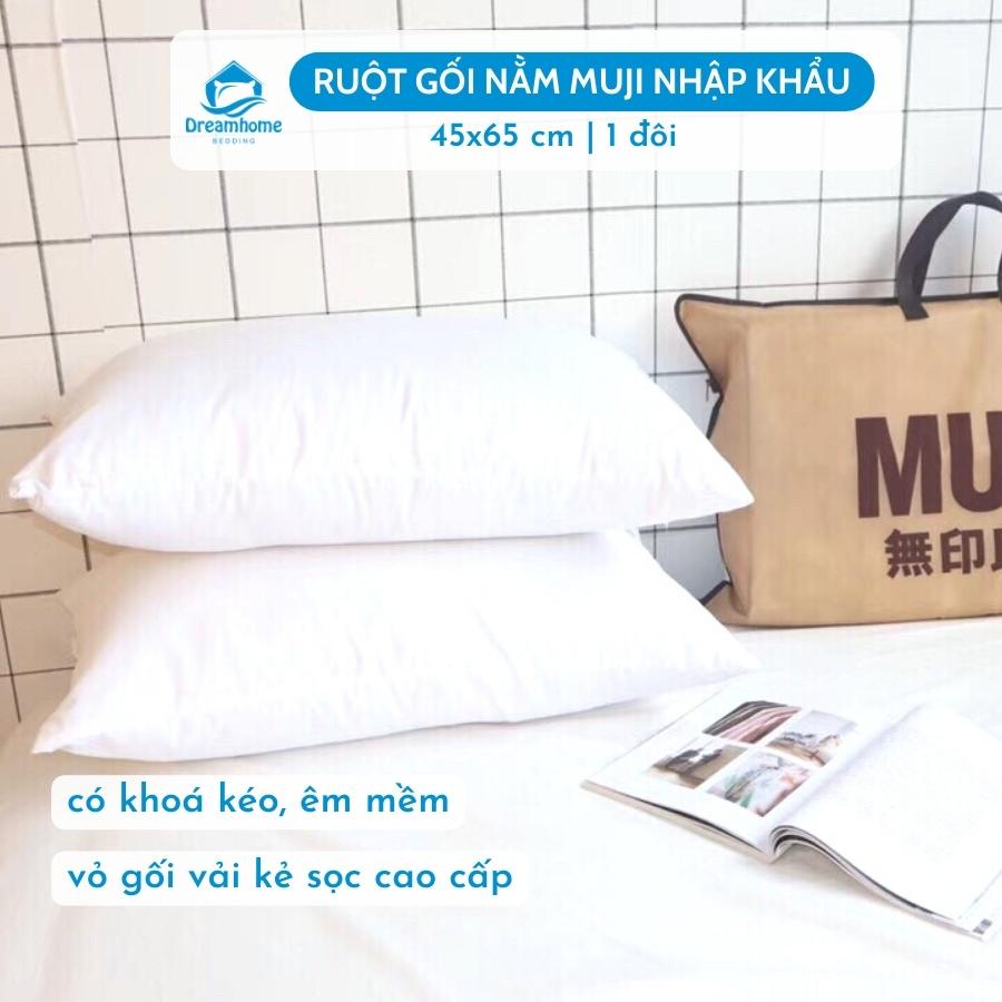 Ruột gối Muji 45x65 cao cấp ép hơi Dreamhome (1 đôi)