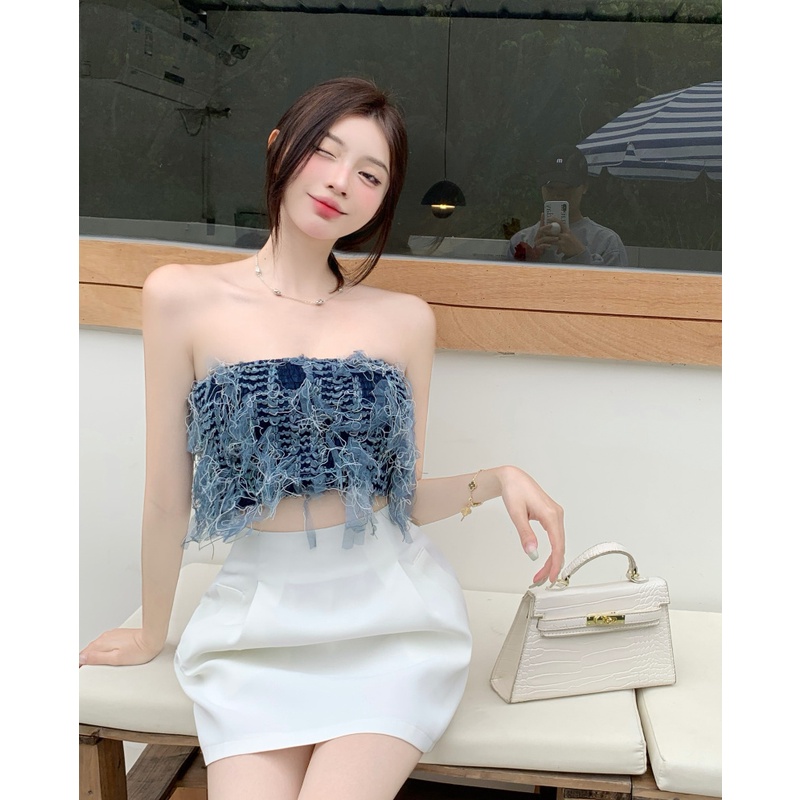 Áo Ống Hai Dây Dáng Ôm Phong Cách Hàn Quốc Thời Trang Mùa Hè Quyến Rũ Dành Cho Nữ