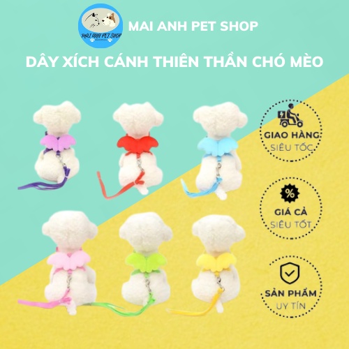 Dây dắt yếm - xích cánh thiên thần cho chó mèo 5.0